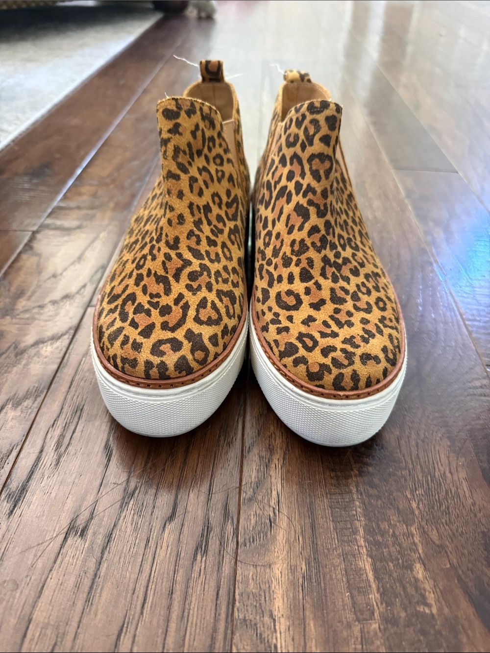 J/SLIDES Leopard Slip-On Platform Sneakers - Tan & Black